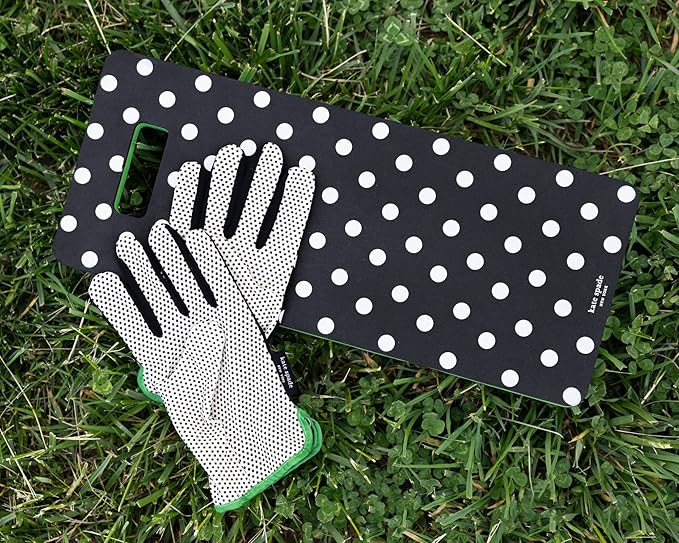 Kate Spade New York Garden Kneeler and Gardening Gloves for Women, Cute Garden Tool Set with Thick
