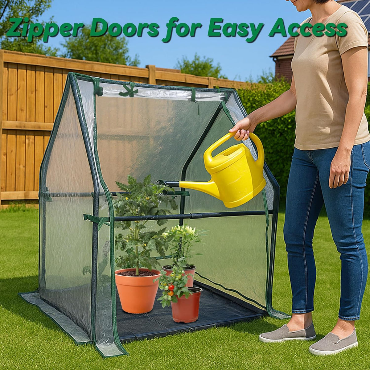 Gardzen Mini Greenhouse Indoor with Waterproof Bottom, Heavy Duty Portable Green House for Outdoor