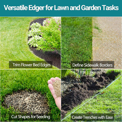 Edger Lawn Tool 41in Border Edger with Tempered Spring Steel Blade Long Rubber Handle Wide