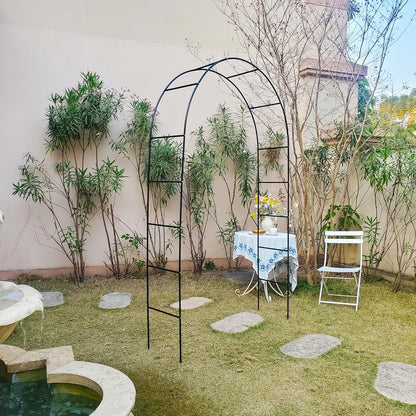Green Iron Pergola Arbor Practical, 7.9 Feet High x 4.6 Feet Wide, Assemble Easily for Various