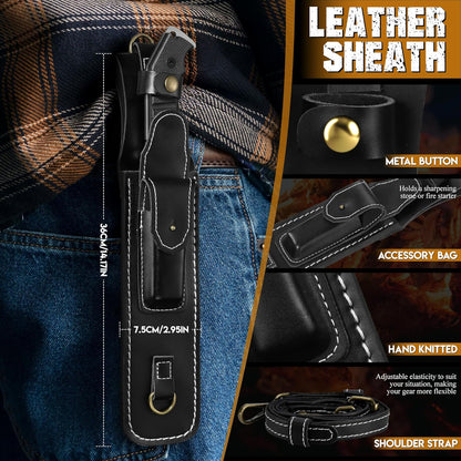 Dream Reach Heavy Duty Machete - Portable Full Tang Outdoor Survival Knife with Sheath Strap for
