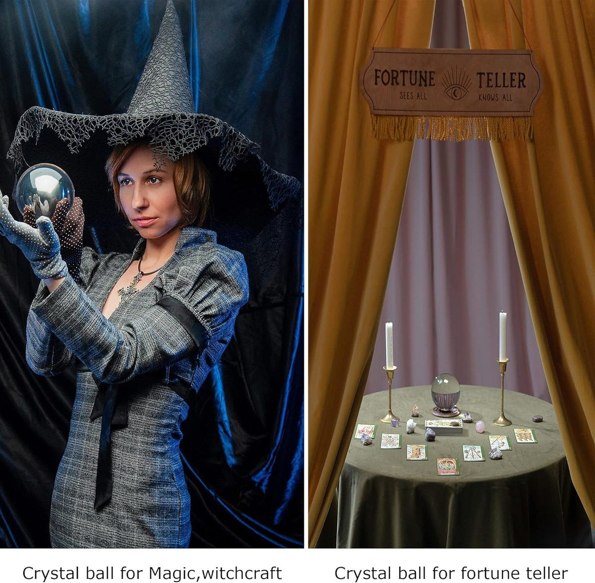 Modaier Crystal Ball 80mm Crystal Ball with Wooden Stand and Gift Box for Magic,lensball