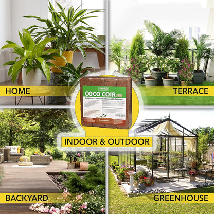 Harris Coco Coir Pith, 4 Bricks Expand to 9 Gallons of Coconut Coir, Coconut Fiber