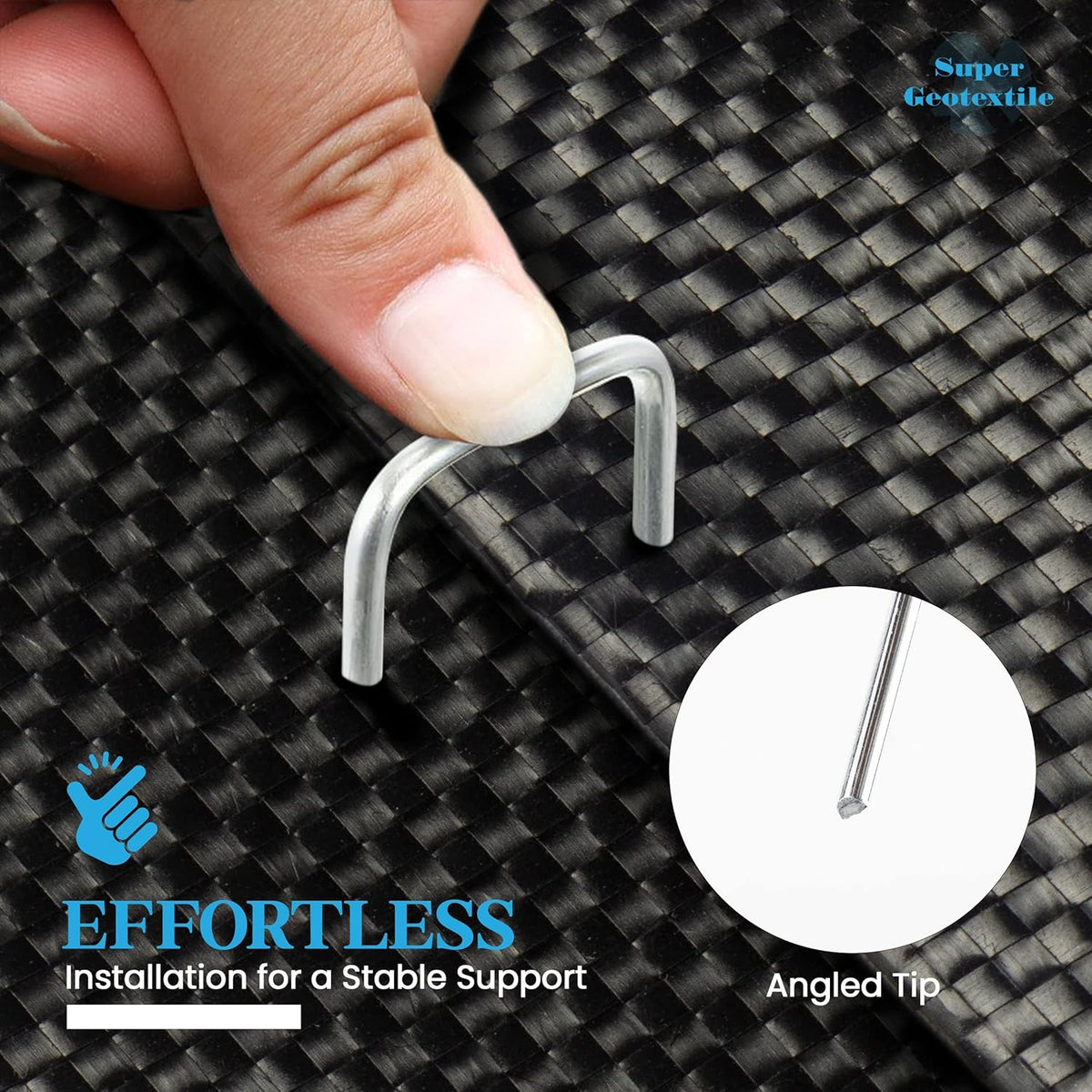 Landscape Staples - Heavy Duty 11 Gauge Galvanized U-Shaped Sod Pins for Weed Barrier and