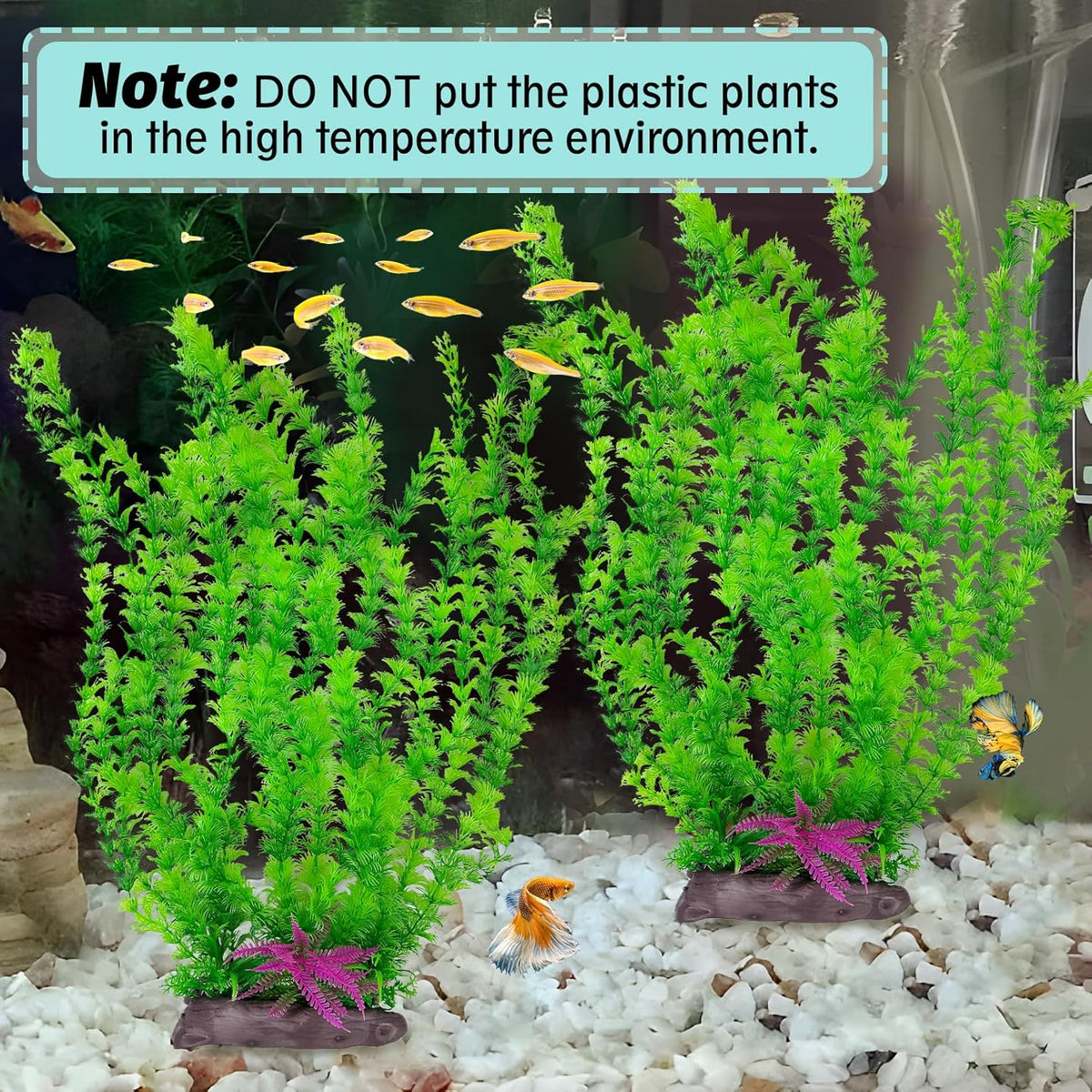 Hamiledyi Aquarium Plastic Plants Aquarium Decor Artificial Fish Tank Plants,Tall Fish Tank