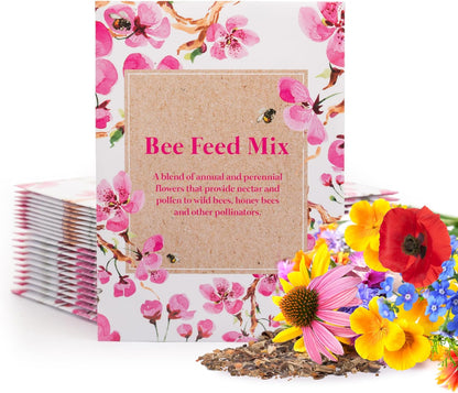 Bentley Seed Flower Mix - Pollinator Seed Mix with 5 Wildflower Seed Packets - Non-GMO Pollinator