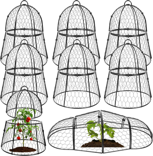 Decoroca 8 PCS Garden Cloches for Plants - Chicken Wire Plant Protectors from Animals, Outdoor