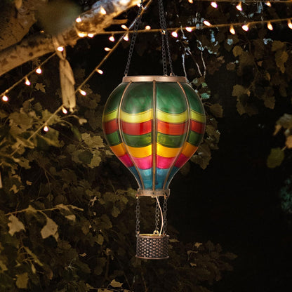 TERESA'S Collections Valentines Day Outdoor Decorations Hot Air Balloon Solar Lantern ,Hanging