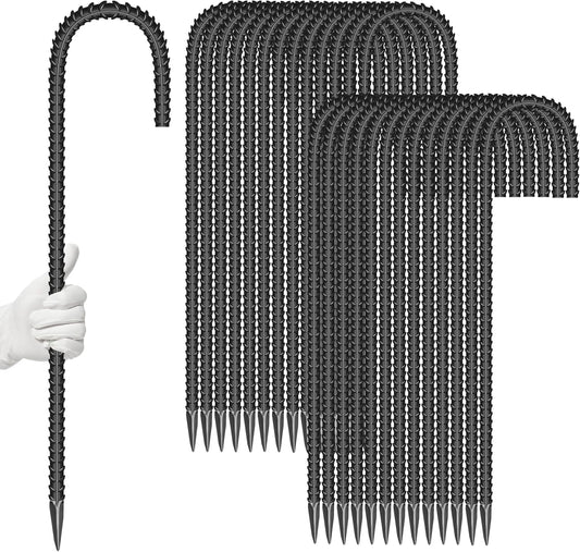 27 Pieces 16-Inch Garden Ground Stakes Galvanized Steel J Shape Hook Rebar Stake - Heavy Duty