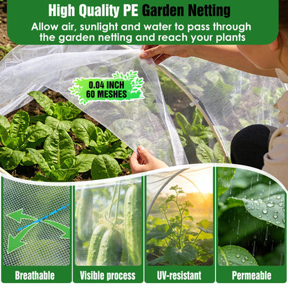10 X 50FT Garden Mesh Netting Ultra Fine Mesh Netting Pest Barrier, Insect Bug Bird Netting for