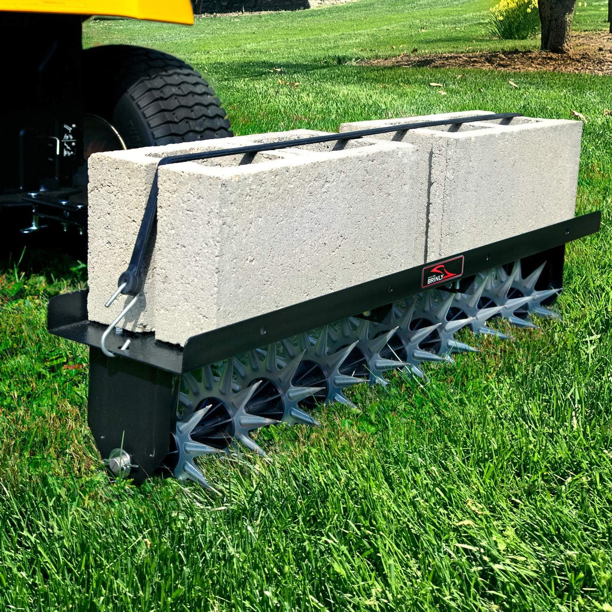 Brinly SA2-40BH-P2 40" Tow Behind Spike Aerator with Double Tow Bar
