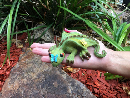 GlitZGlam Cody The Green Miniature Dragon of Azar for Your Fairy Garden/Miniature Garden