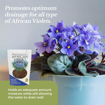 Professional African Violet Plant Soil | Premium All Purpose Blend | Large 2.2 Quarts | Ready to