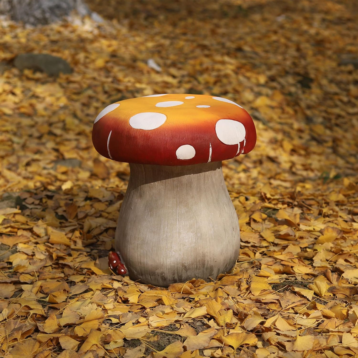 Mushroom Resin Statue Stool Over Sized Sculpture Courtyard Lawn Pond Ornament Garden Outdoor Patio