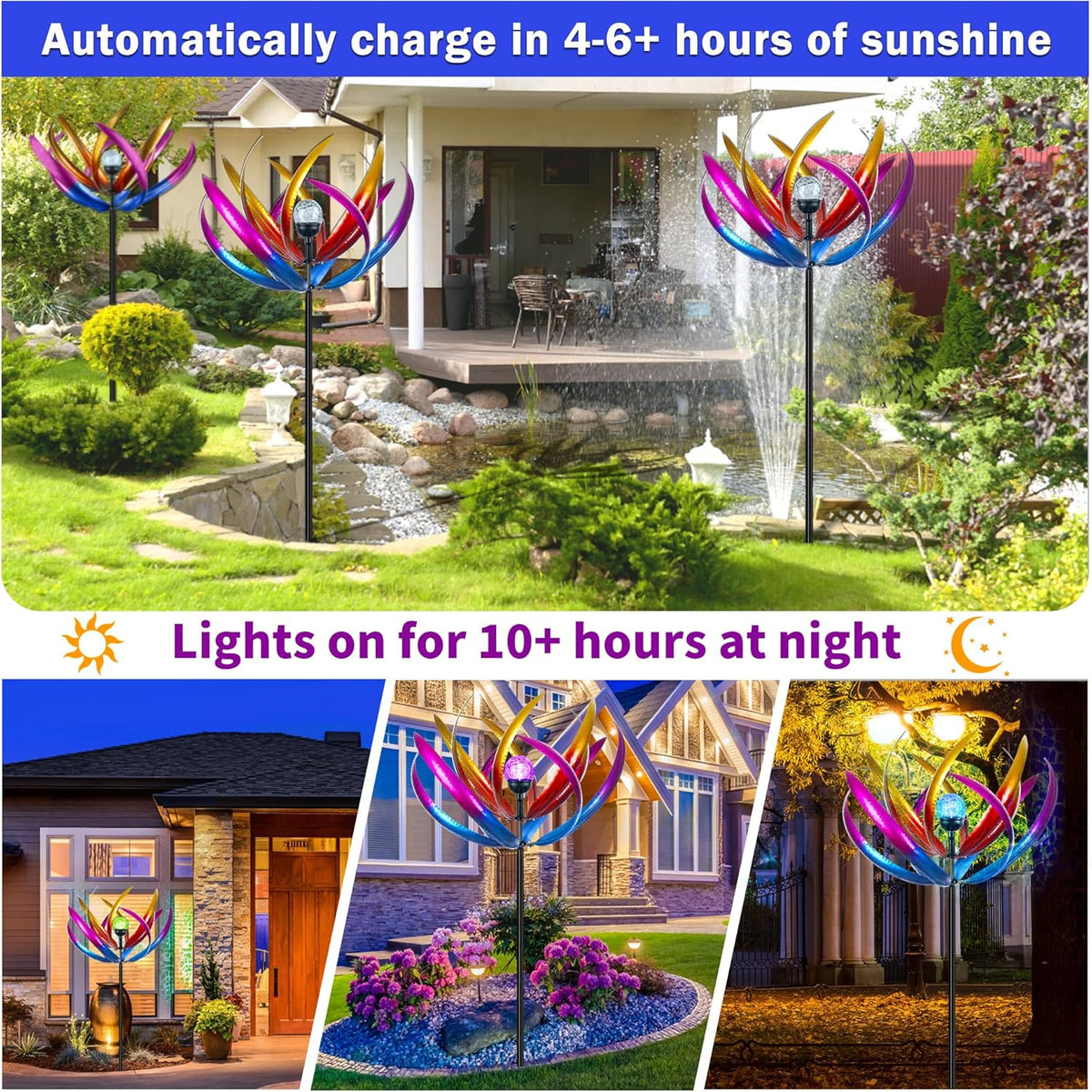 Wind Spinners Outdoor for Yard and Garden - Wind Sculptures & Spinners - 70 Inch Wind Spinner with