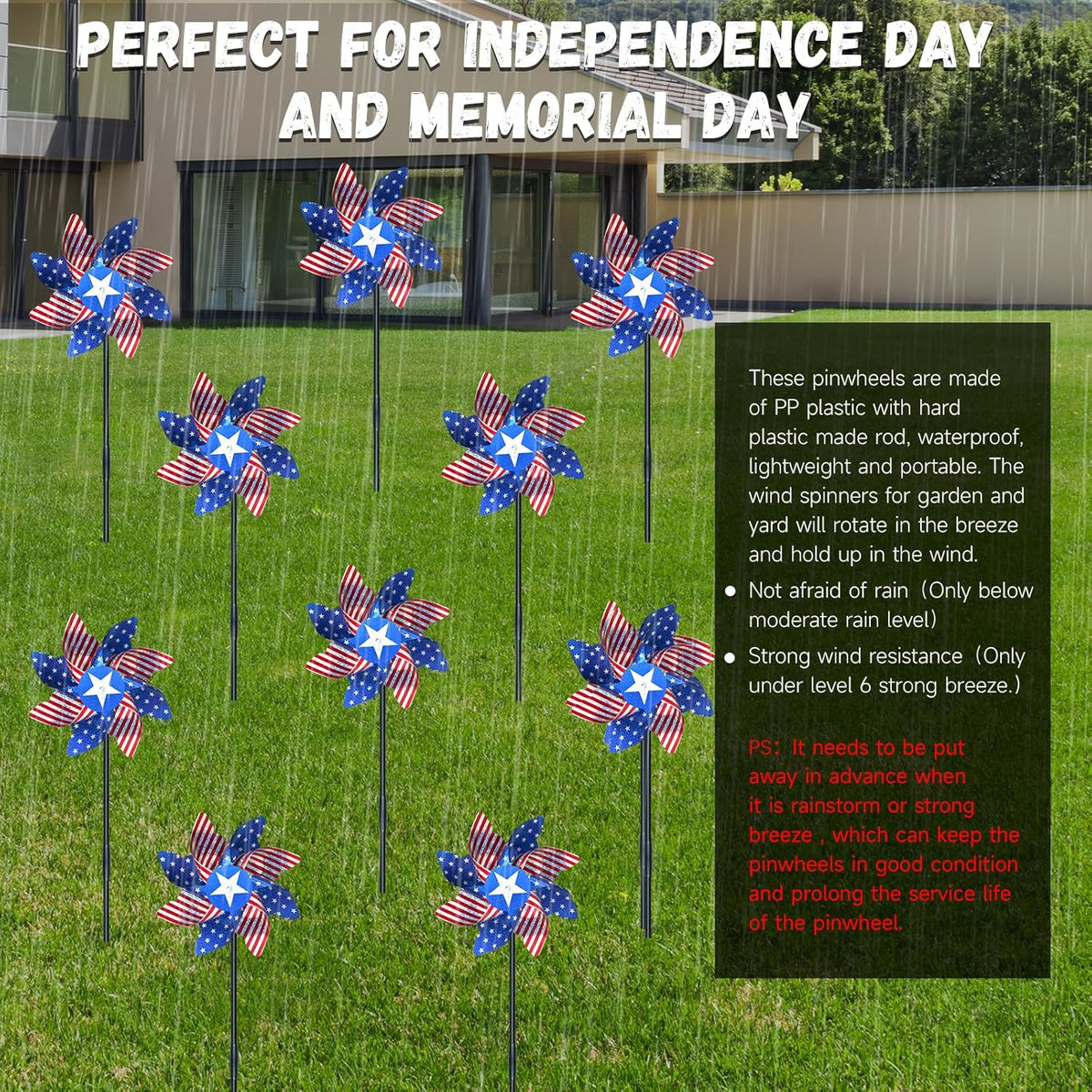10 PCS Reflective Pinwheels for Yard and Garden Bird Devices Pre-Installed Sparkly Wind Spinner