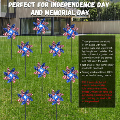 10 PCS Reflective Pinwheels for Yard and Garden Bird Devices Pre-Installed Sparkly Wind Spinner