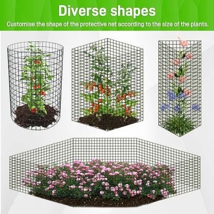 8 Pack Plant Protectors from Animals, 24"x 12" Wire Plant Protector, Wire Cages for Plants with