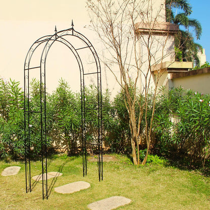 Garden Arbor Arch 98.4" H x 46.5" W, Heavy Duty Iron Archway Decorative Structure Stand Trellis for