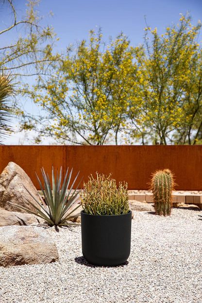 Veradek Round Black Plastic Planter Pots for Indoor/Outdoor Garden Use, with Drainage Holes