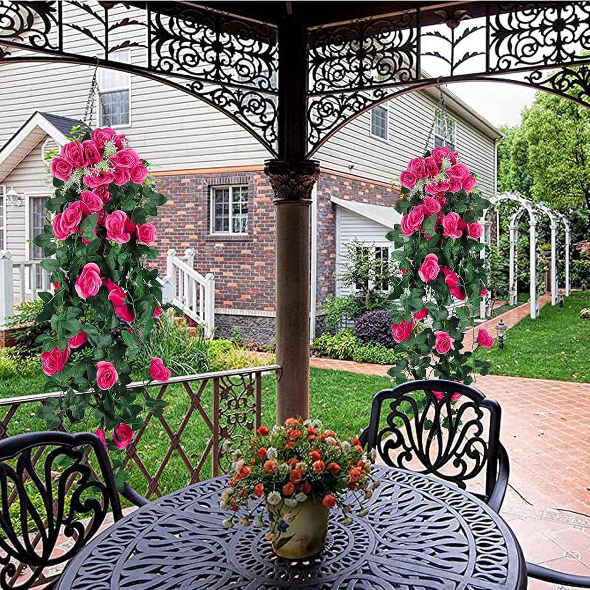 RECUTMS 2PCS Artificial Hanging Flowers 3.3Ft Fake Flower Plants for Home Room Garden Wedding