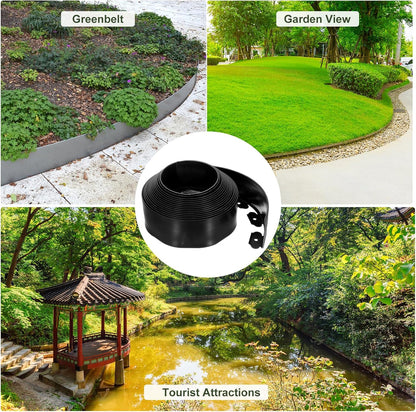 uxcell Landscape Edging, 1Pcs 40FT x 3.94" - No Dig Garden Edging Kit with 36 Stakes, Landscape
