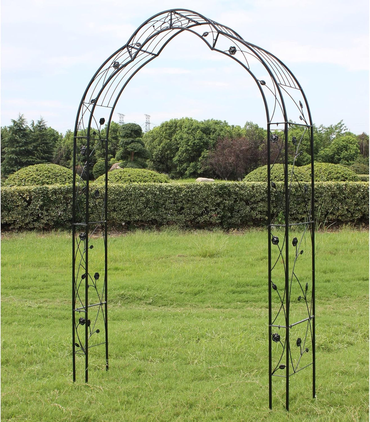 Metal Garden Arch, Garden Arch Trellis for Climbing Plants Outdoor, Garden Arbor for Weddings Party