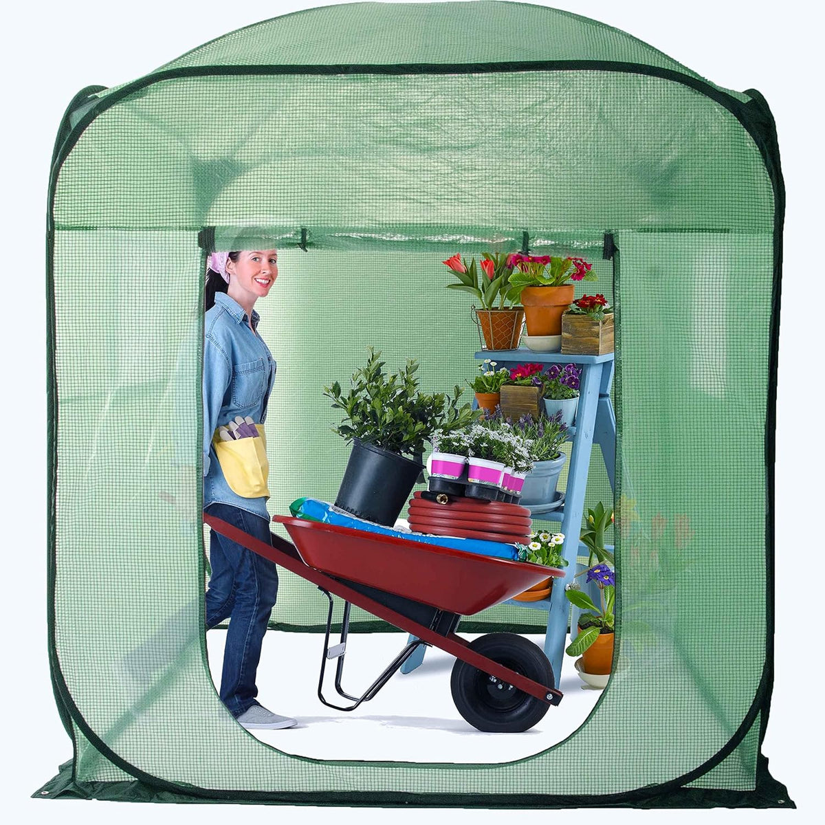 Porayhut Pop Up Greenhouse Tent,Portable X-Large Walk-in Flower House ,Indoor Outdoor Gardening