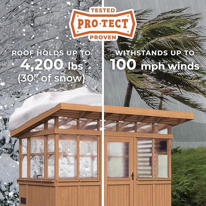 Backyard Discovery Poppy 11' x 7' Cedar Wood and Polycarbonate Walk-In Greenhouse Kit with Exhaust