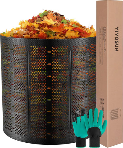 VIVOSUN 500 Gallon Outdoor Compost Bin, Expandable Composter, Easy to Setup & Large Capacity for