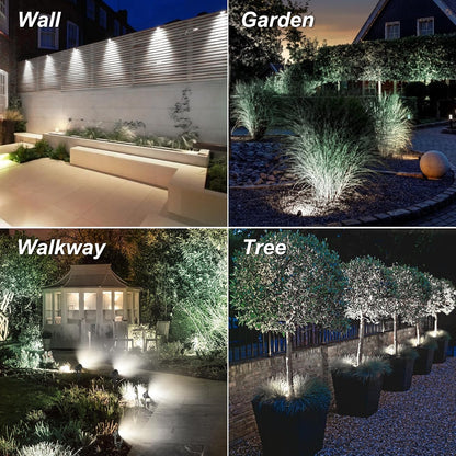 Solar Spot Lights Outdoor, Landscape Spotlights IP65 Waterproof 9.8ft Cable, Dusk to Dawn Solar