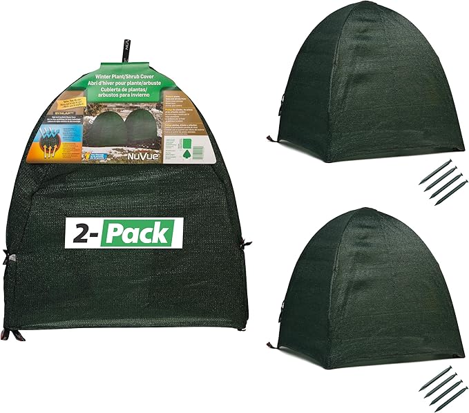 NuVue Products 22253 Winter Snow and Ice Covers for Plants, Shrubs, and Small Trees, Winter Shrub