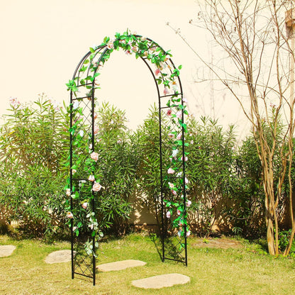 Garden Arbor 7.9 Ft High x 3.8 Ft Wide Sturdy Metal Archway with Ground Stakes to Enhance Stability