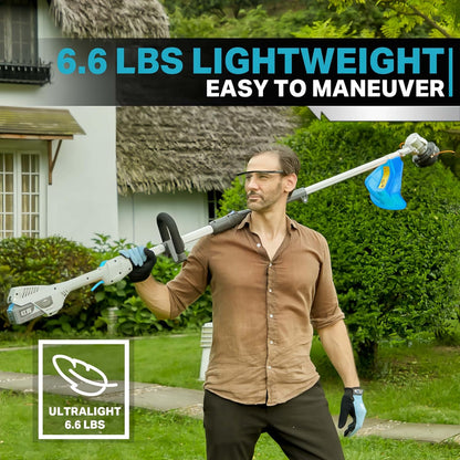 RB 17" Cordless String Trimmer, 40V Lithium Battery Weed Wacker with 4.0Ah Battery & Fast Charger &