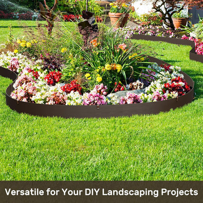 AGTEK 60FT Plastic Landscape Edging Coil Kit, 4 inch High Terrace Board Garden Edging Border with