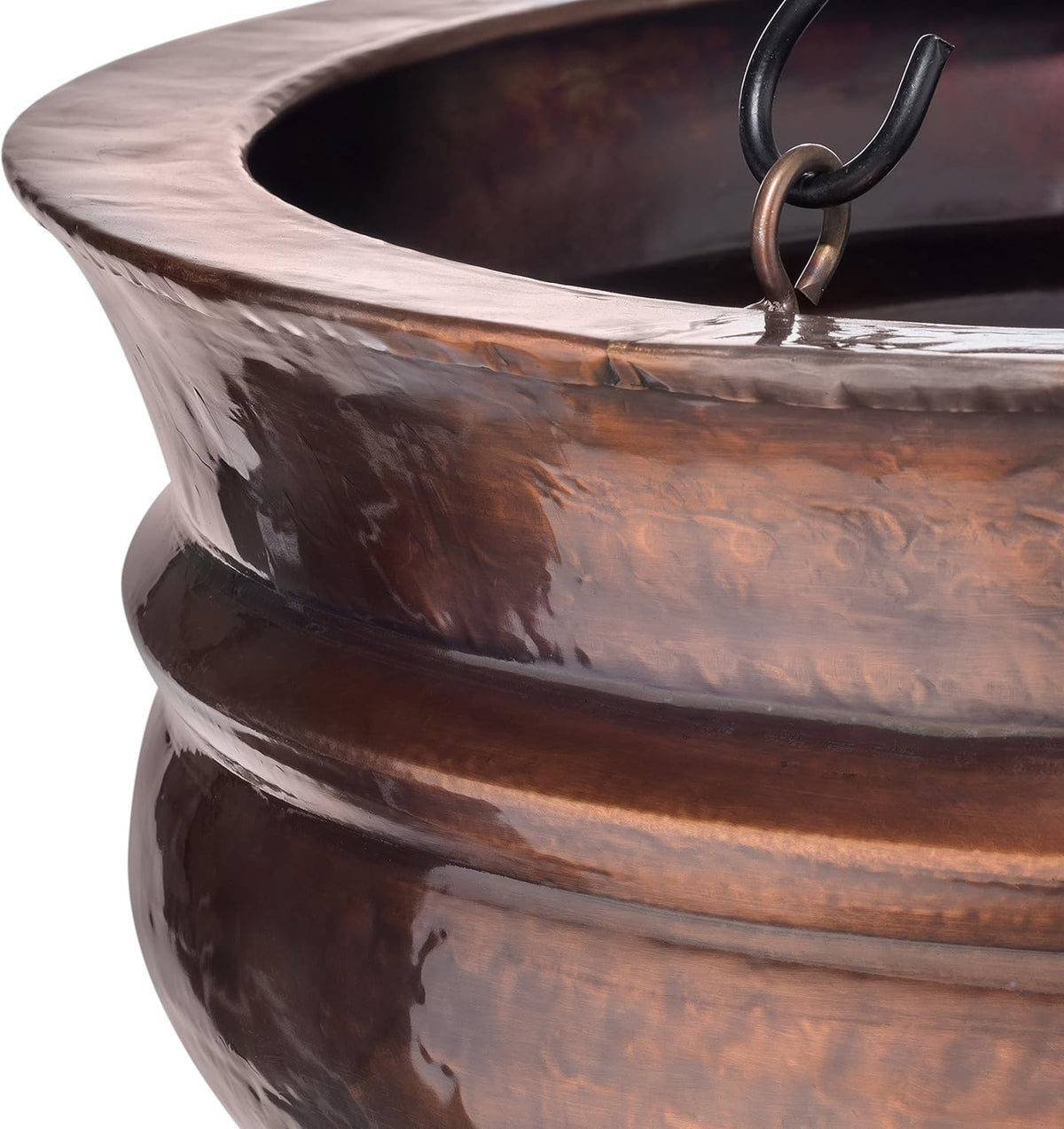 H Potter Hanging Copper Planter with Antique Finish and Chain Outdoor Plant Flower Pot for Home