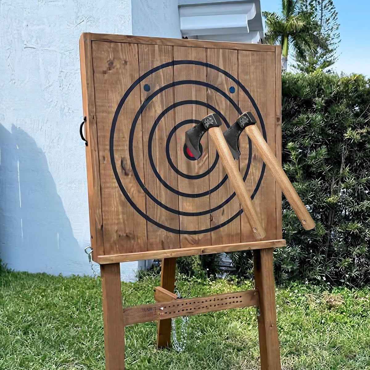 Professional Throwing Axes, 16.1" Throwing Tomahawk Axe with 1065 High Carbon Steel & Wooden