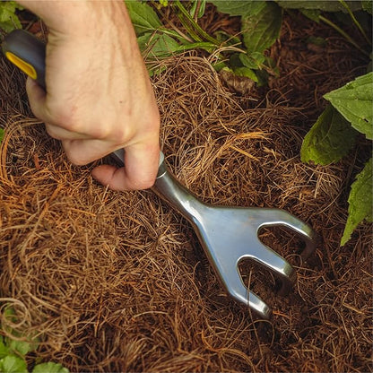 Woodland Tools Heavy Duty Hand Cultivator, 3-Prong Garden Claw Tiller Tool with Anodized Aluminum