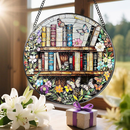 8'' Stained Glass Suncatcher Ornament, Stained Glass Window Hanging, Sun Catchers for Windows