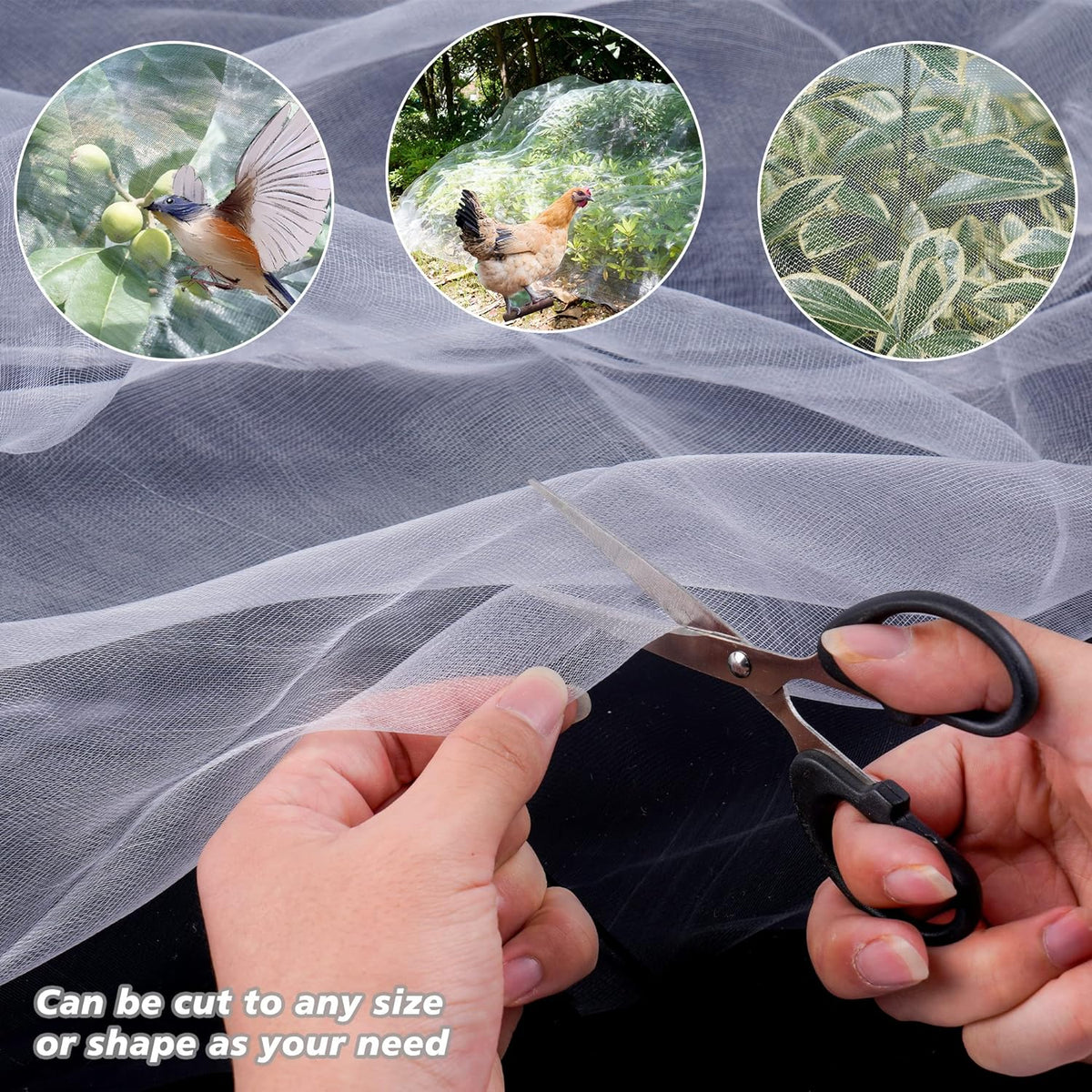 Garden Netting,8x33Ft Mosquito Insect Birds Animals Barrier Protection Net Ultra Fine Garden Mesh