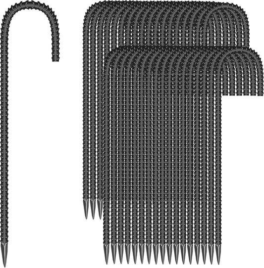 36 Pieces 12-Inch Garden Ground Stakes Galvanized Steel J Shape Hook Rebar Stake - Heavy Duty