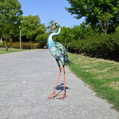 Garden Decor Blue Heron Yard Art Decor Large Metal Cranes Statues for Outdoor Indoor Decorations