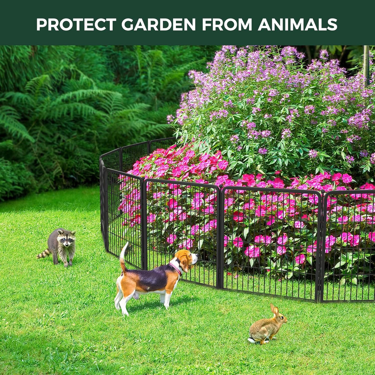 FXW Garden Fence Outdoor for The Yard – 40in(H) x 109.4ft(L) Heavy Duty Metal Animal Barrier for