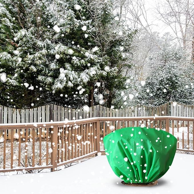 8 Pcs Plant Covers Frost Protection Bag 39.3" x 19.6" Winter Reusable Plants Jacket with Drawstring