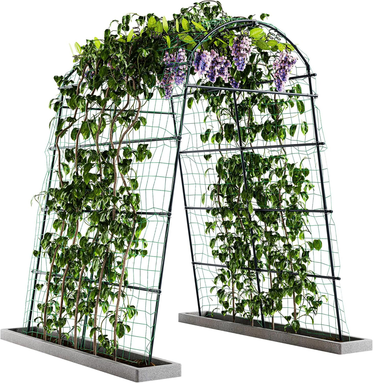 Idzo Garden Arch Trellis, 88in Tall Stainless Steel Tunnel Vegetable Trellis w PE Coating Protect