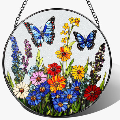 Stained Glass Window Hanging, 8 Inch Stained Glass Suncatcher Ornament, Suncatchers for Windows