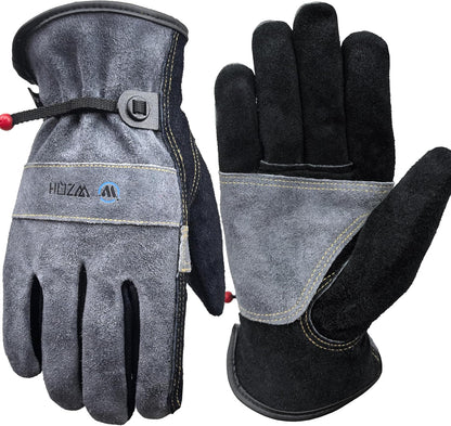 Leather Work Gloves for Men or Women. Medium Glove for Gardening, Tig/Mig Welding, Construction