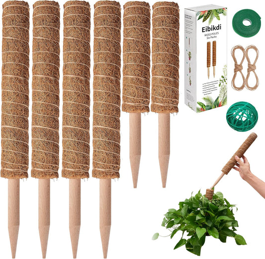6 Pcs Moss Pole Extending to 68 Inches for Plants Monstera, Plant Support Stakes for Indoor