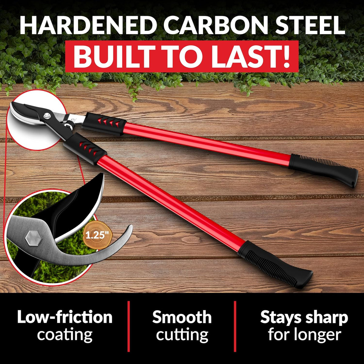 TABOR TOOLS GL16A Bypass Lopper, Chops Branches with Ease, Classic 28 Inch Tree Trimmer, Branch
