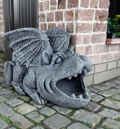 Gargoyle Statues Garden Decoration, Resin Statue Outdoor Decor, Animal Downspout Diverter